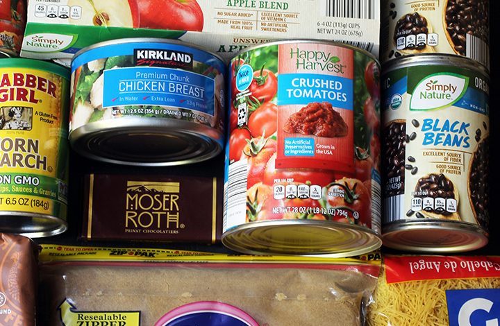 variety of pantry groceries in flatlay