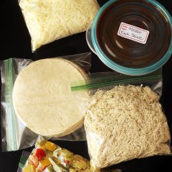 bags of ingredients for slow cooker enchilada kit