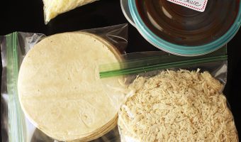 bags of ingredients for slow cooker enchilada kit