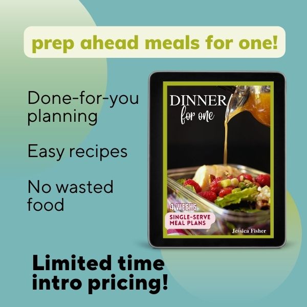 banner ad for Dinner for One meal plan for one person.