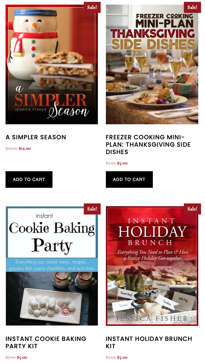 screen shot of holiday products in store