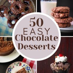 collage of easy chocolate dessert recipes with text overlay.