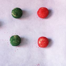 cookie balls rolled in colored sugar