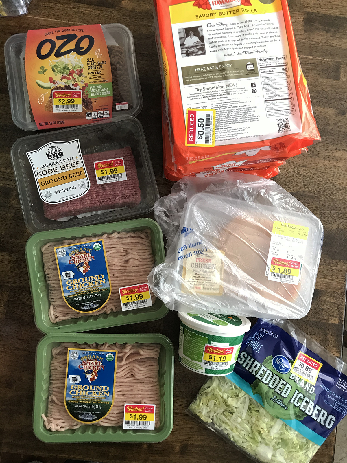 clearance purchases from Ralphs grocery
