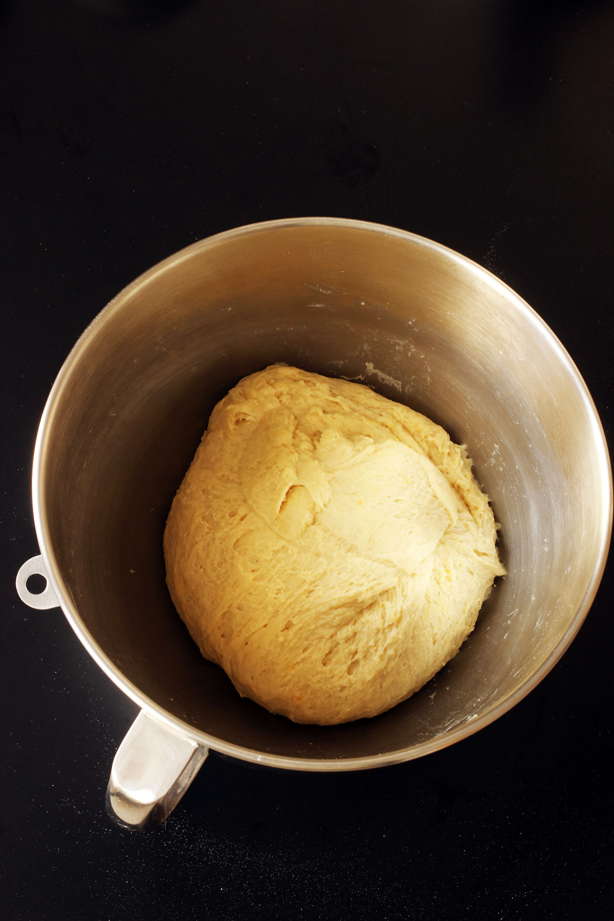 dough ball formed in bowl