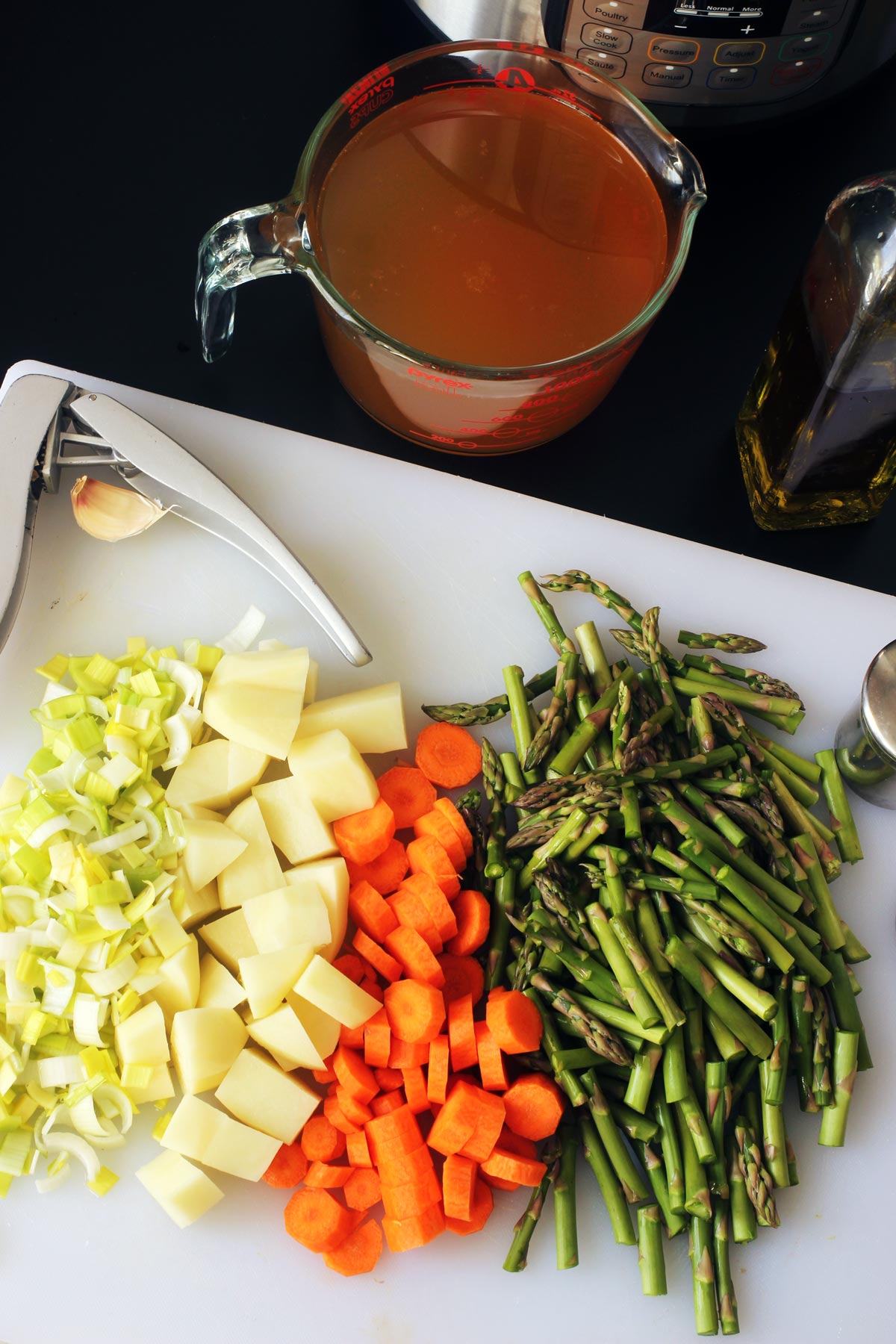 prepped veggies for soup