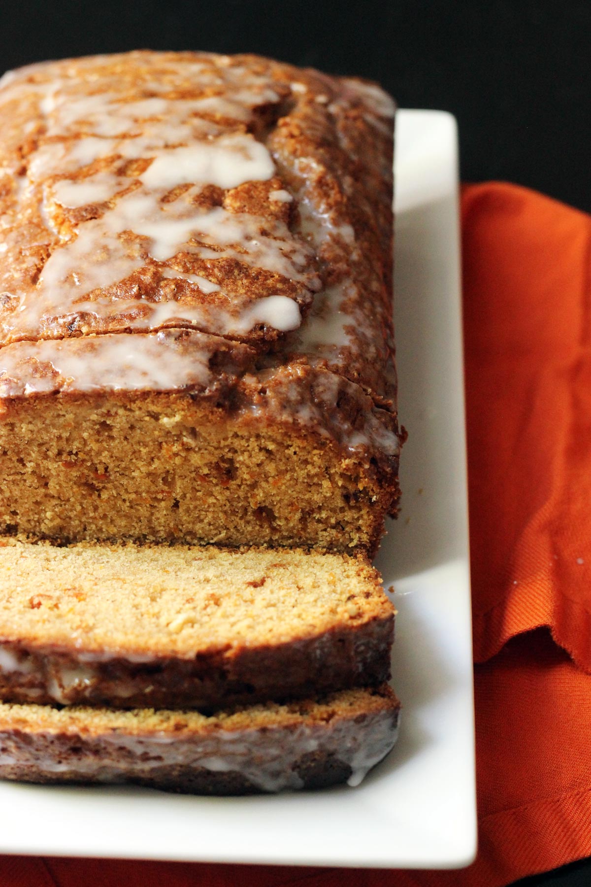 slices of carrot bread on platter