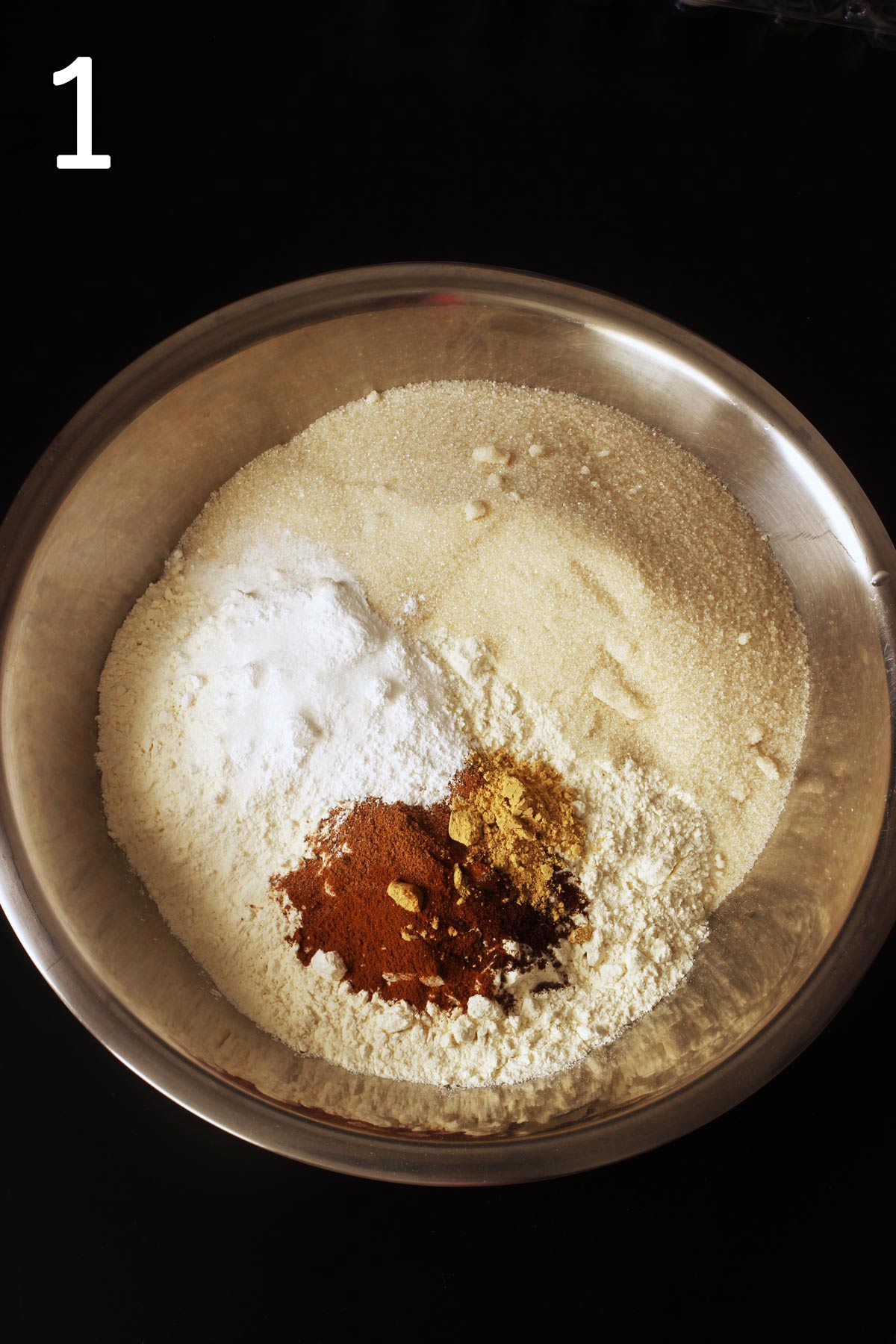 dry ingredients in large mixing bowl.