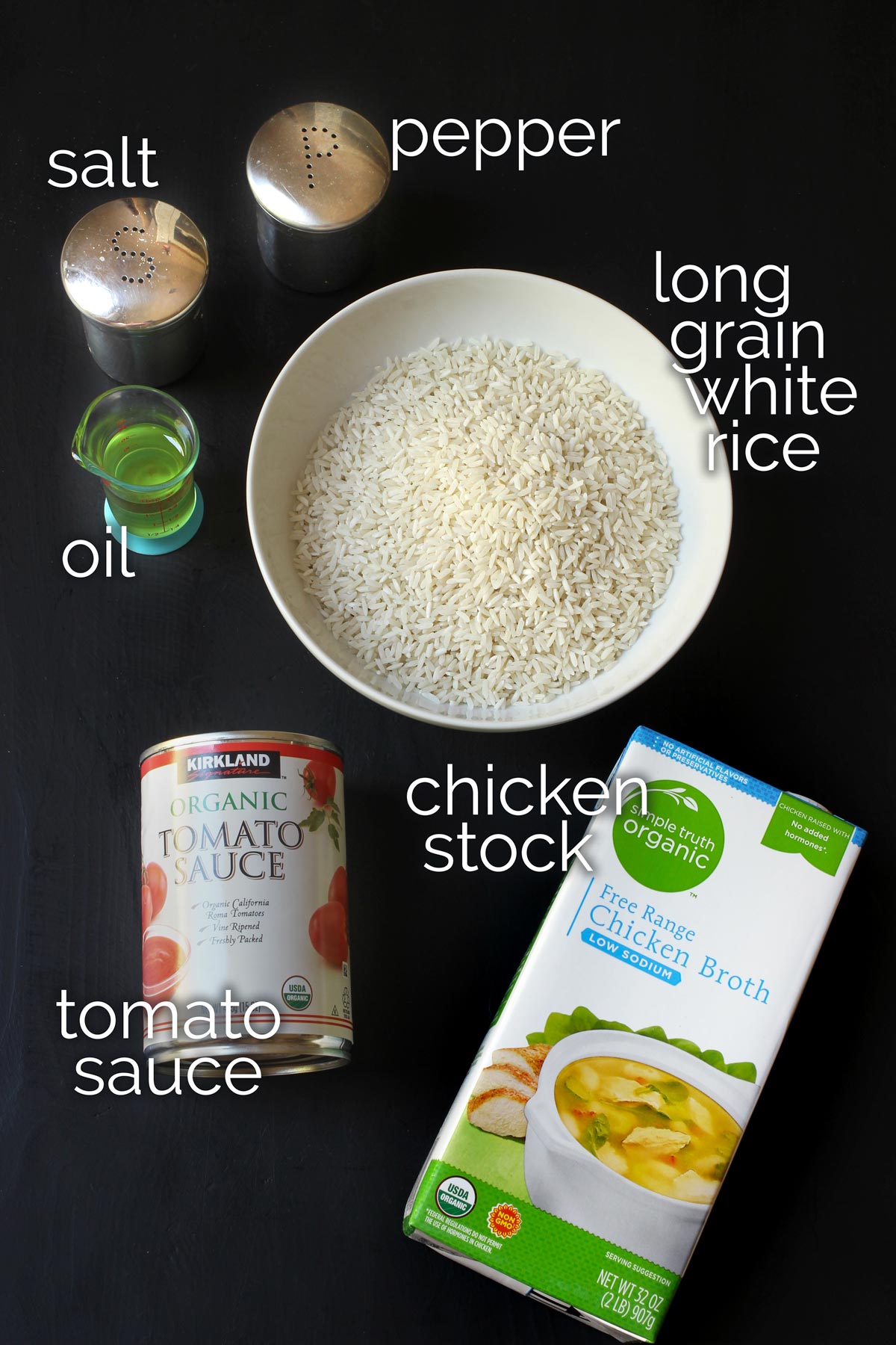 ingredients to make Mexican rice.