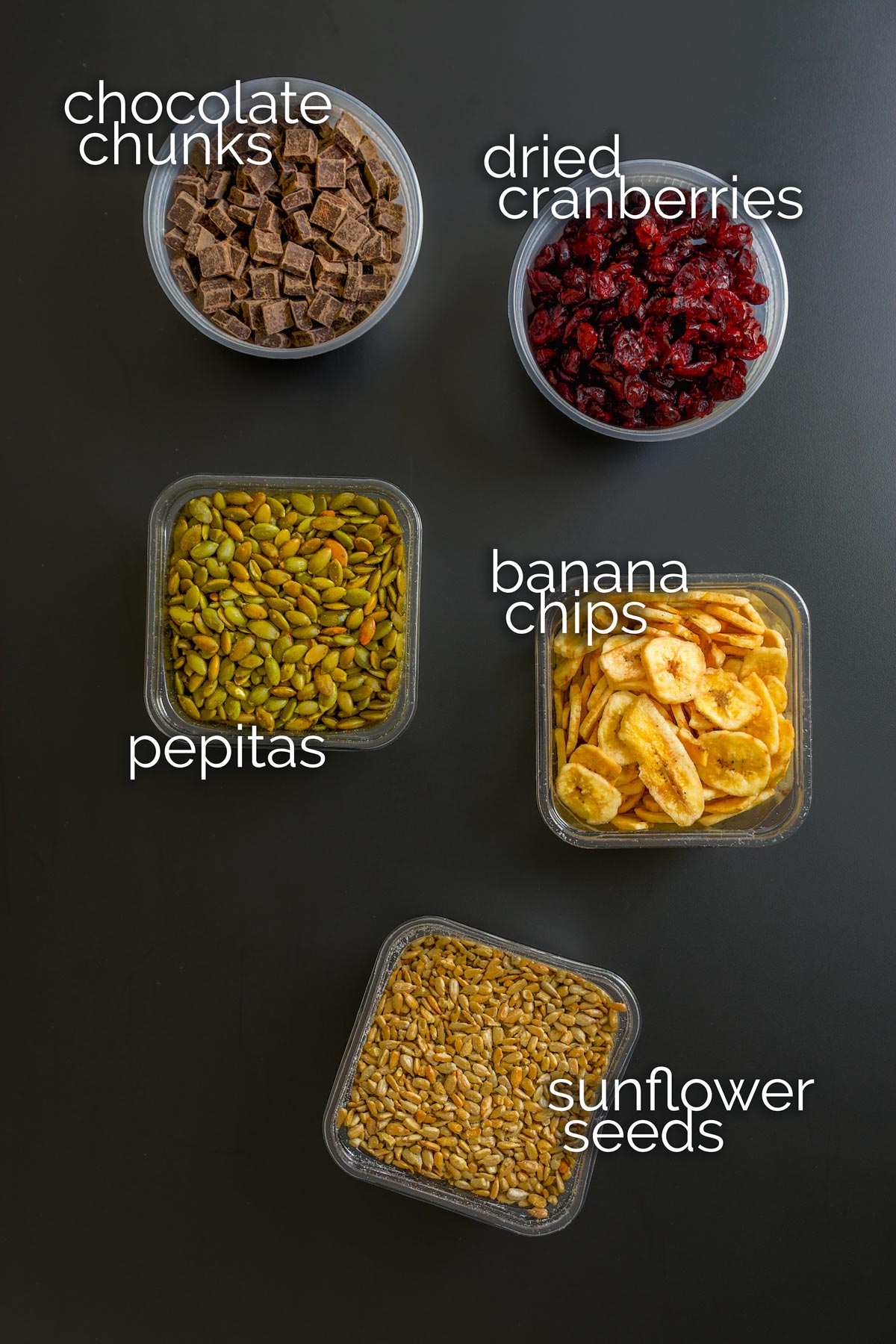 ingredients for nut-free trail mix.