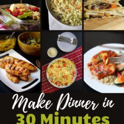 collage of 30-minute meal recipes.