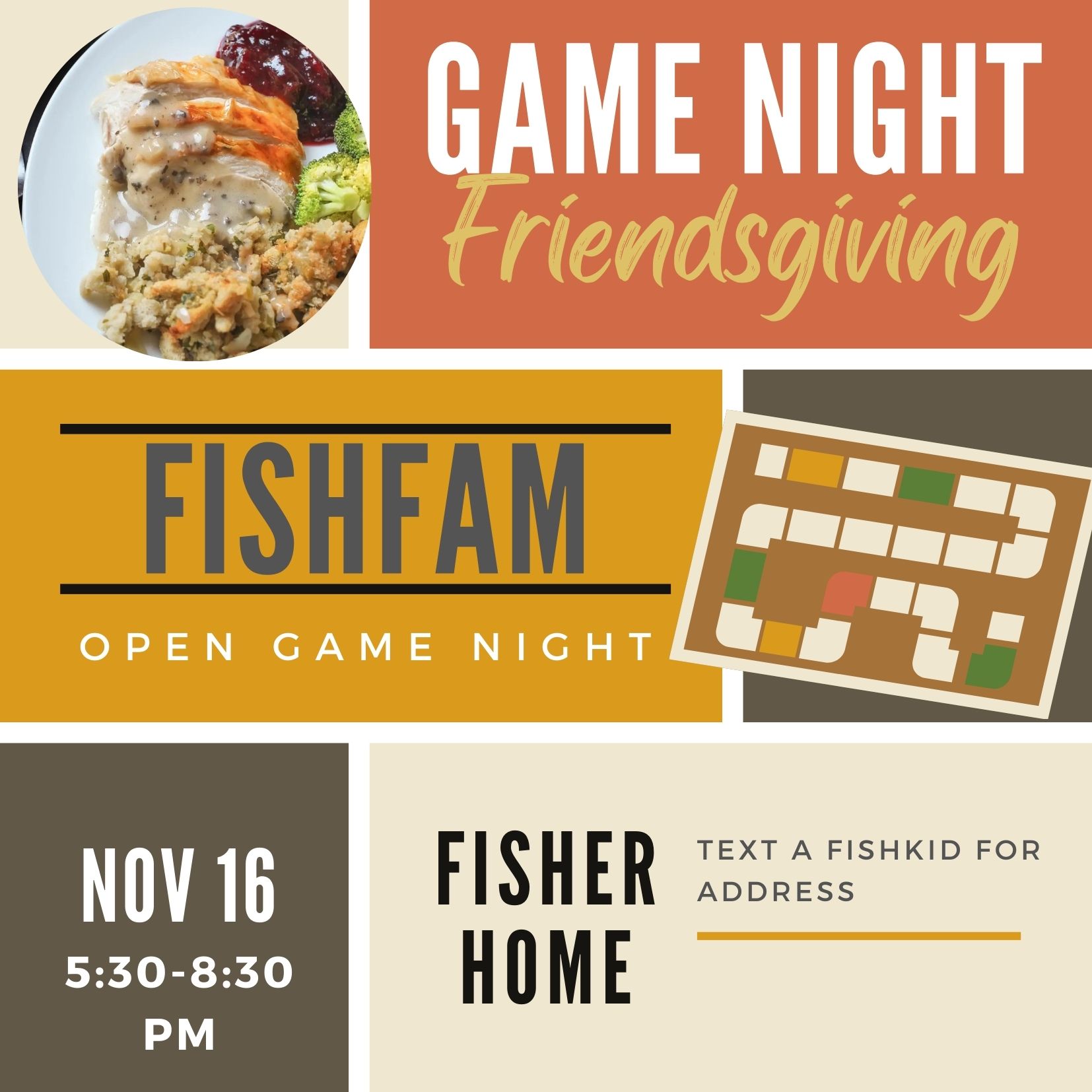 invite for game night friendsgiving.