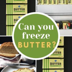 collage of freezing butter images with text overlay