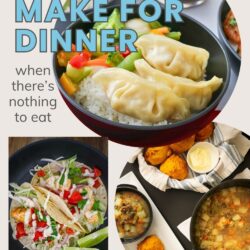 collage of easy meals, with text overlay.