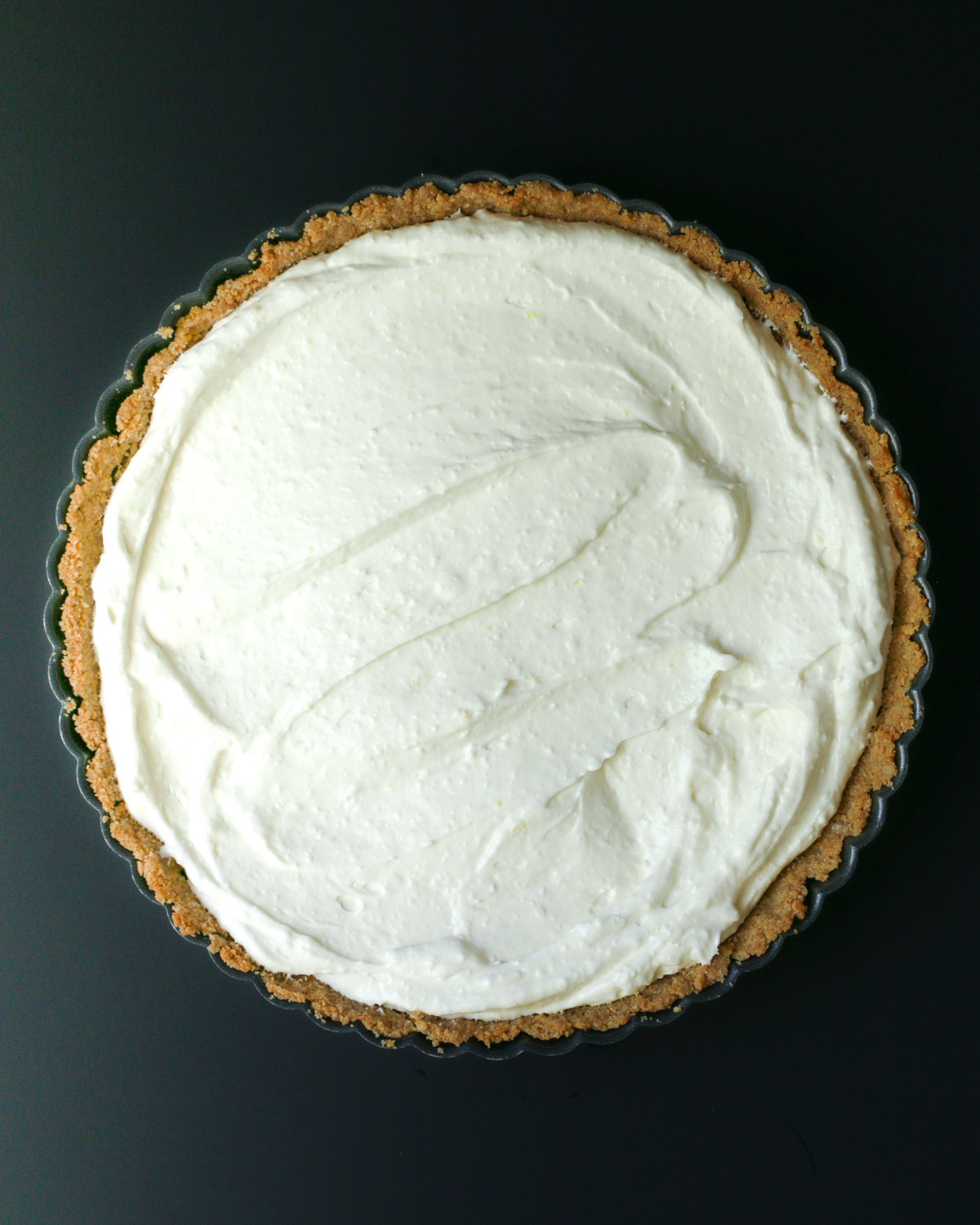 cream filling in pie crust.