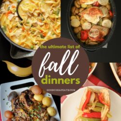 collage of fall dinners with text overlay.