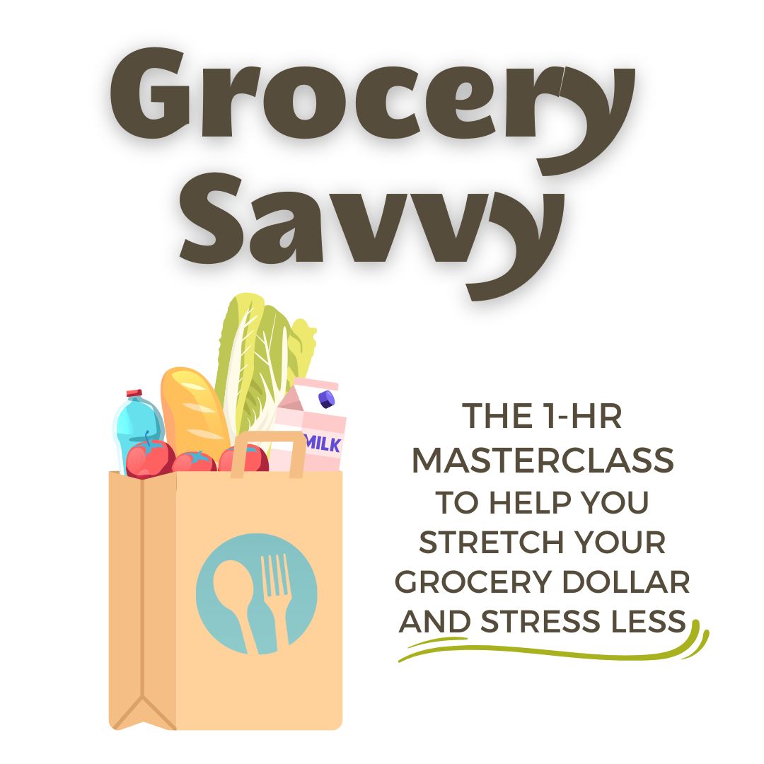 graphic for grocery savvy workshop.