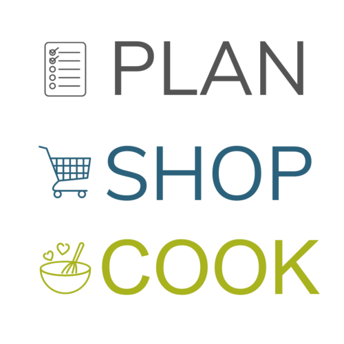 plan shop cook graphic.