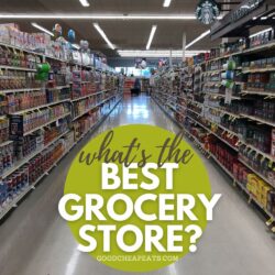 grocery store aisle with backlighting, and text overlay.