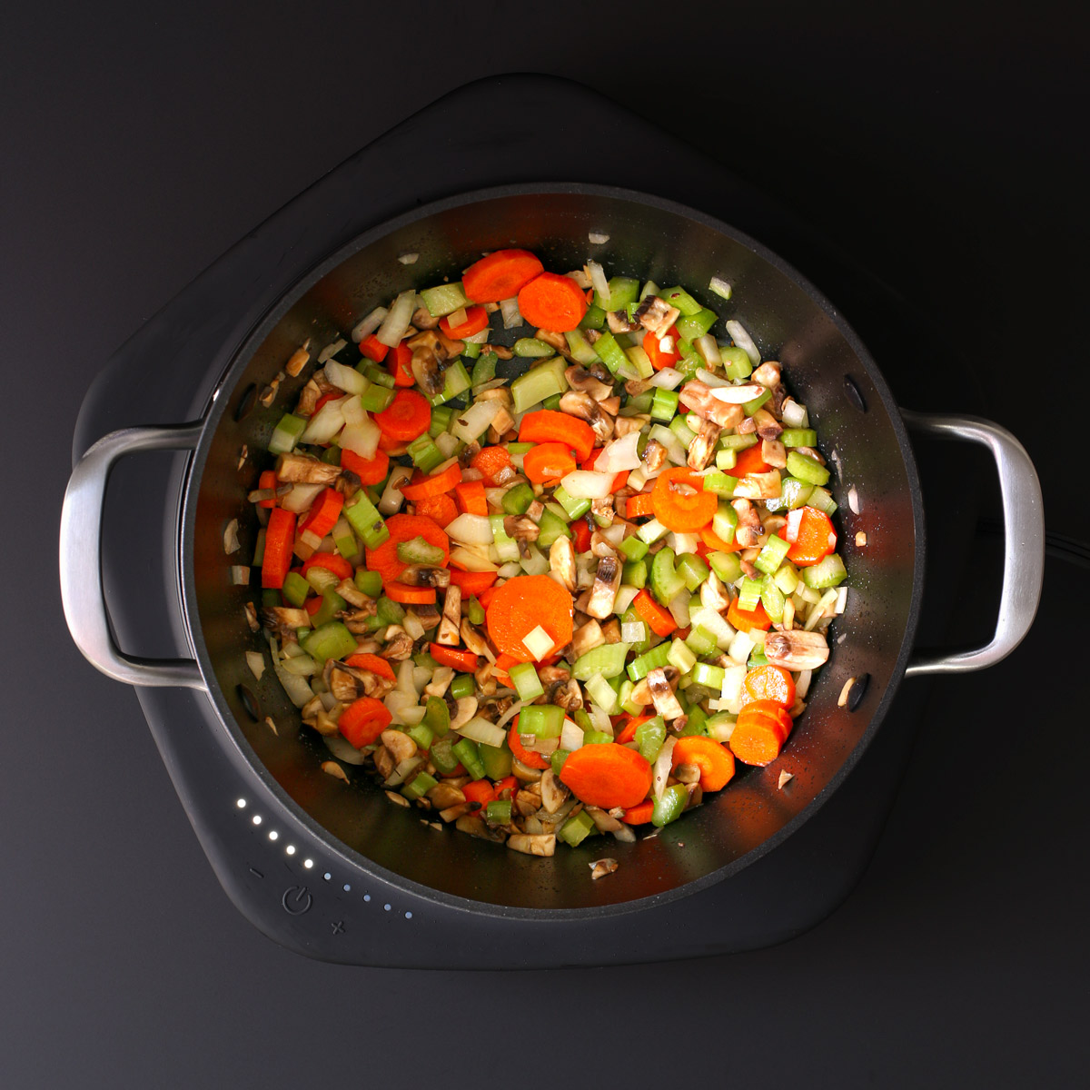sauteing veggies in the drippings in the pot.