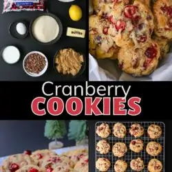 collage of cranberry cookies pictures.