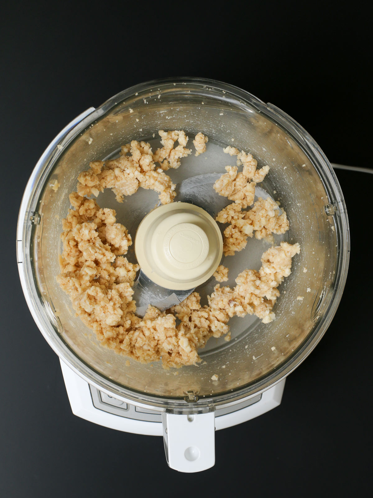 butter and sugar creamed together in food processor.
