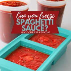 souper cubes and containers of spaghetti sauce, with text overlay.