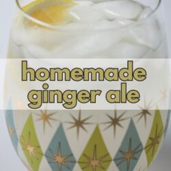 glass of ginger ale, with text overlay.