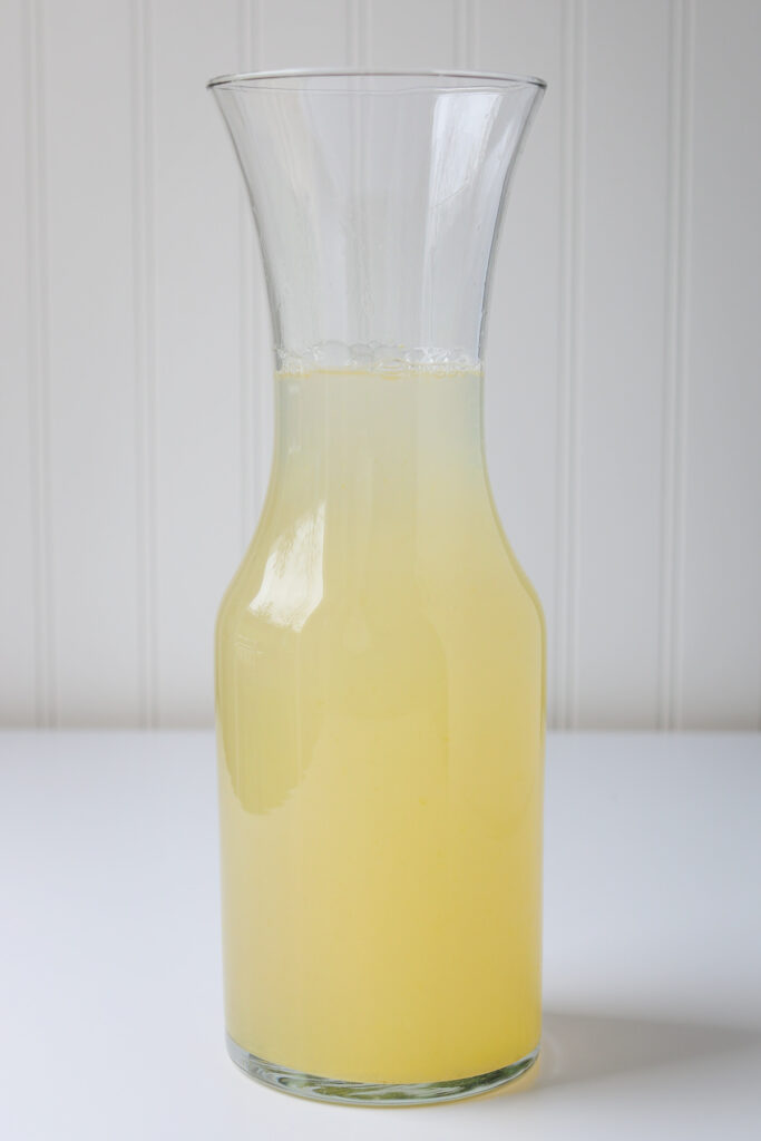 the carafe topped off with water to make ginger lemonade.