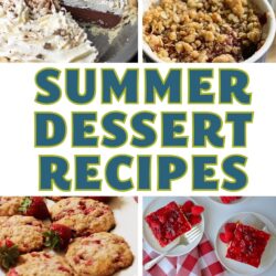 square collage of summer dessert recipes.