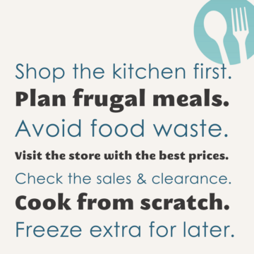 graphic listing the 7 strategies in the Good Cheap Eats System.