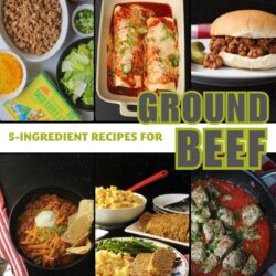 collage of ground beef recipes with text overlay.