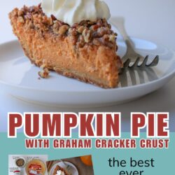 collage of pumpkin pie images, with text overlay.