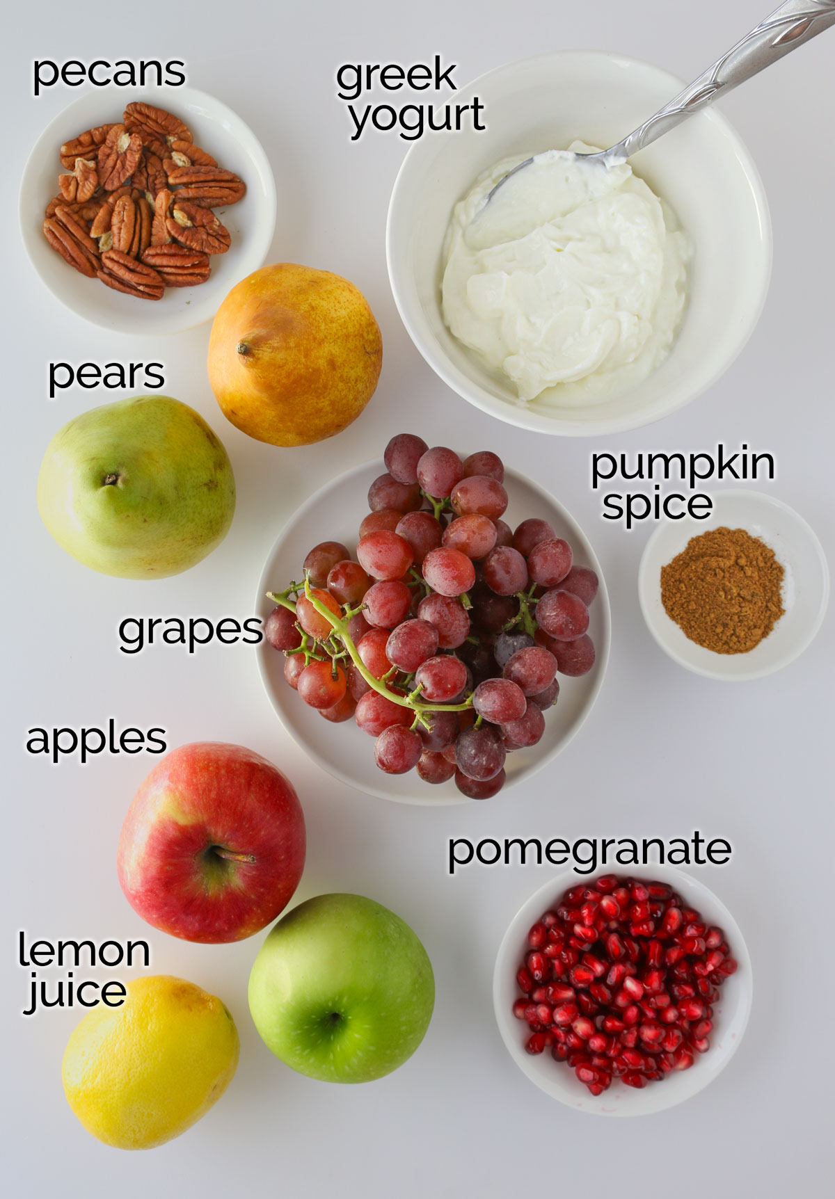ingredients for thanksgiving fruit salad.