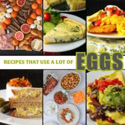 collage of egg recipes with text overlay.