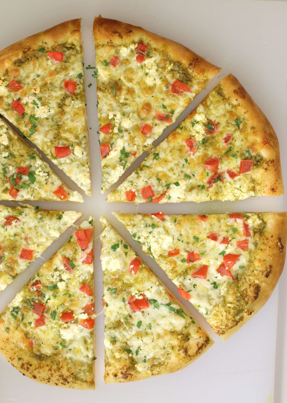 Easy Pesto Pizza Recipe with Fresh Tomatoes & Feta Good Cheap Eats