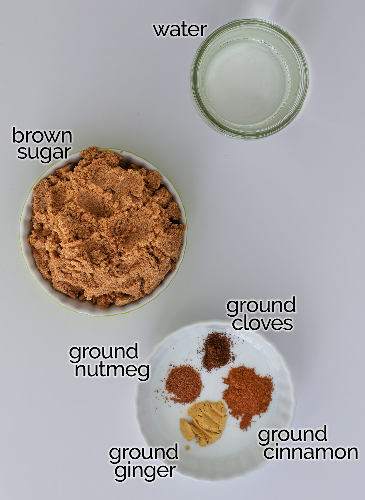 ingredients to make gingerbread syrup.