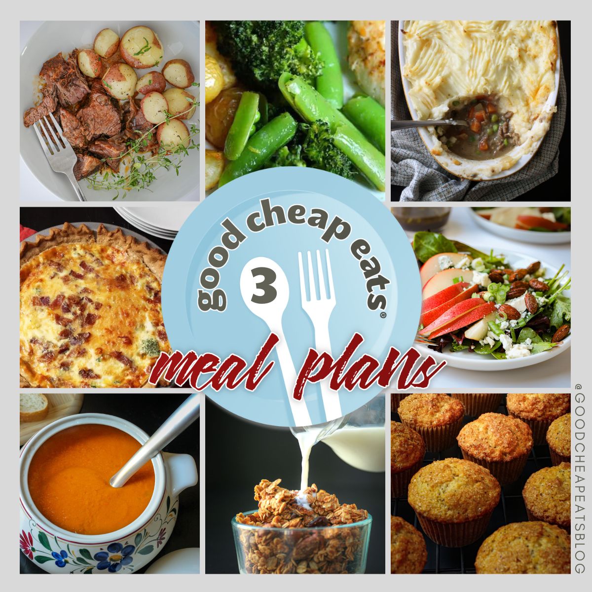 collage of meals in meal plan 3.