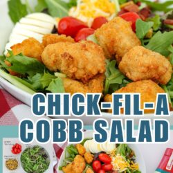 collage of cobb salad images, with text overlay.