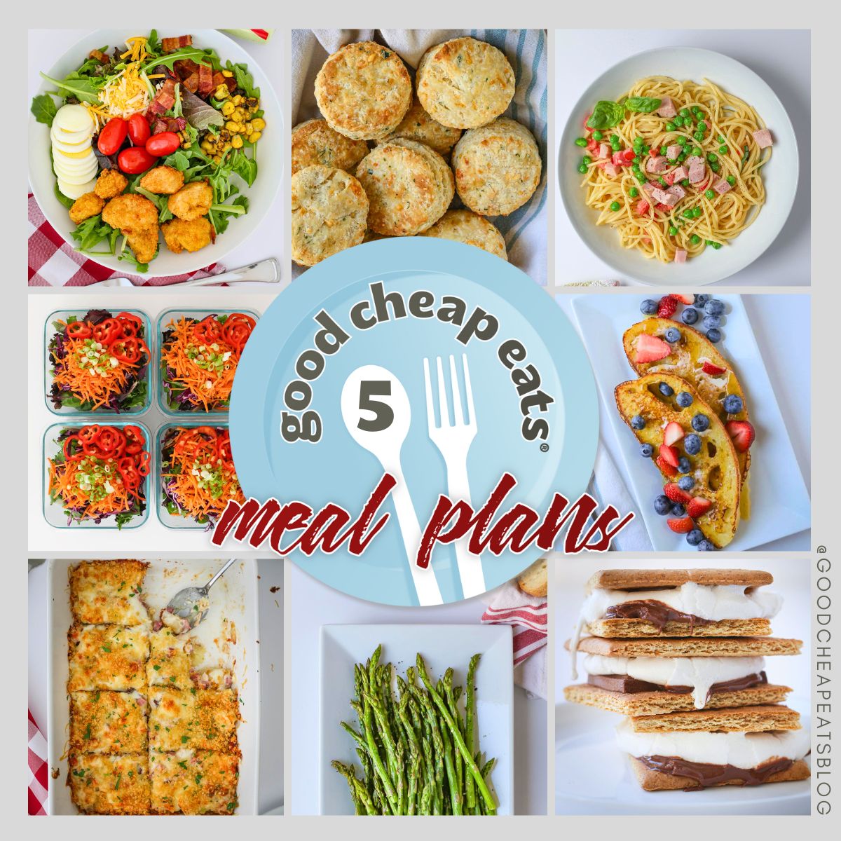 collage of meals included in meal plan 5.