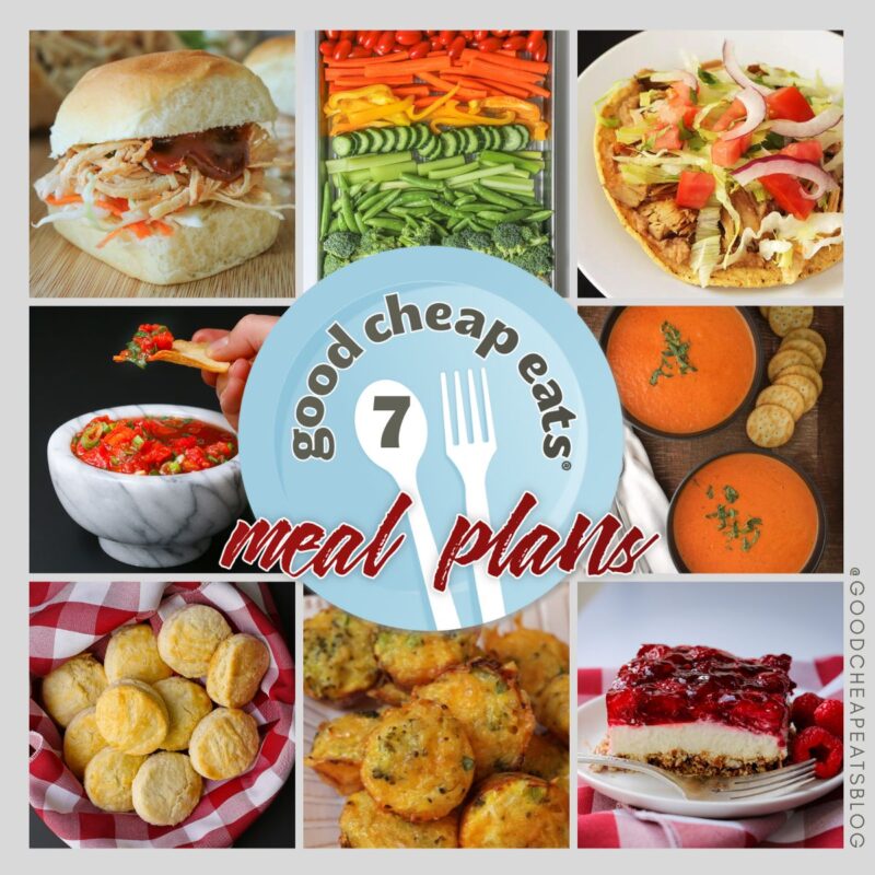 collage of recipes included in meal plan 7.
