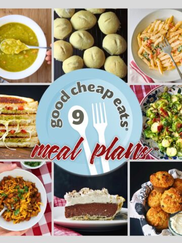 collage of recipes included in meal plan 9.