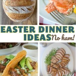 collage of meals that are non-traditional easter dinner ideas.