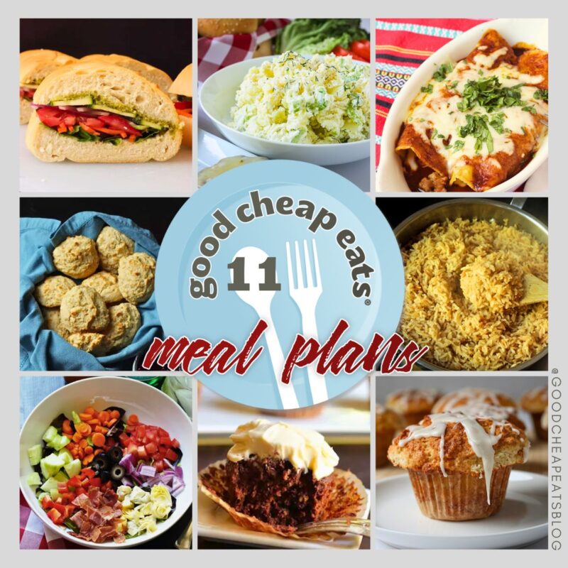 collage of recipes included in free meal plan 11.