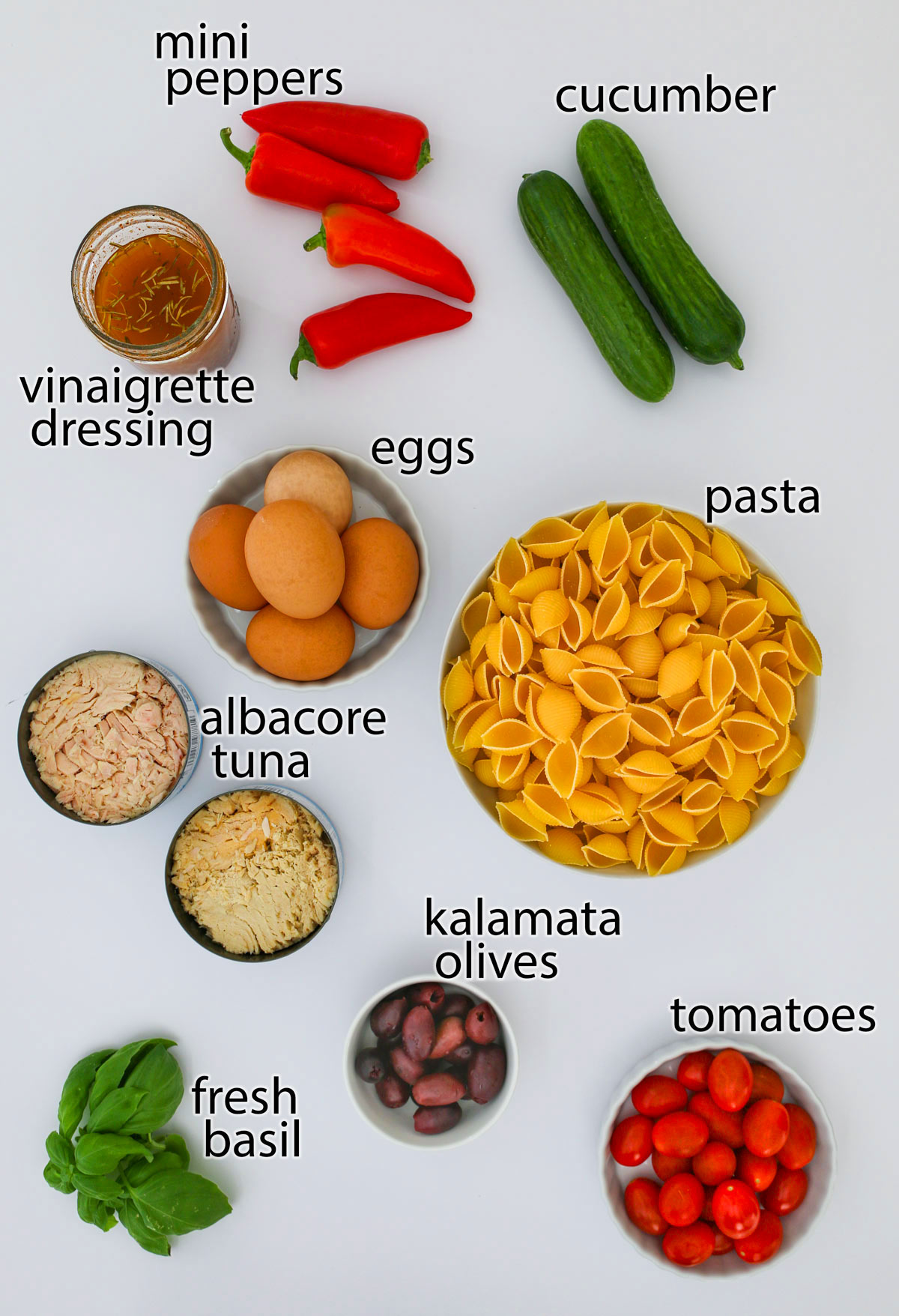 ingredients included in tuna pasta salad.