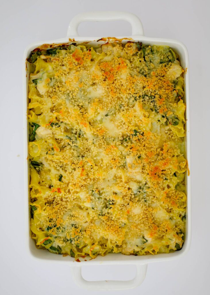baked casserole ready to be served.