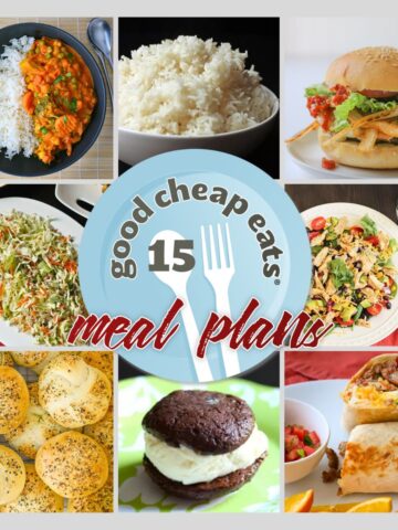 collage of recipes included in meal plan 15.