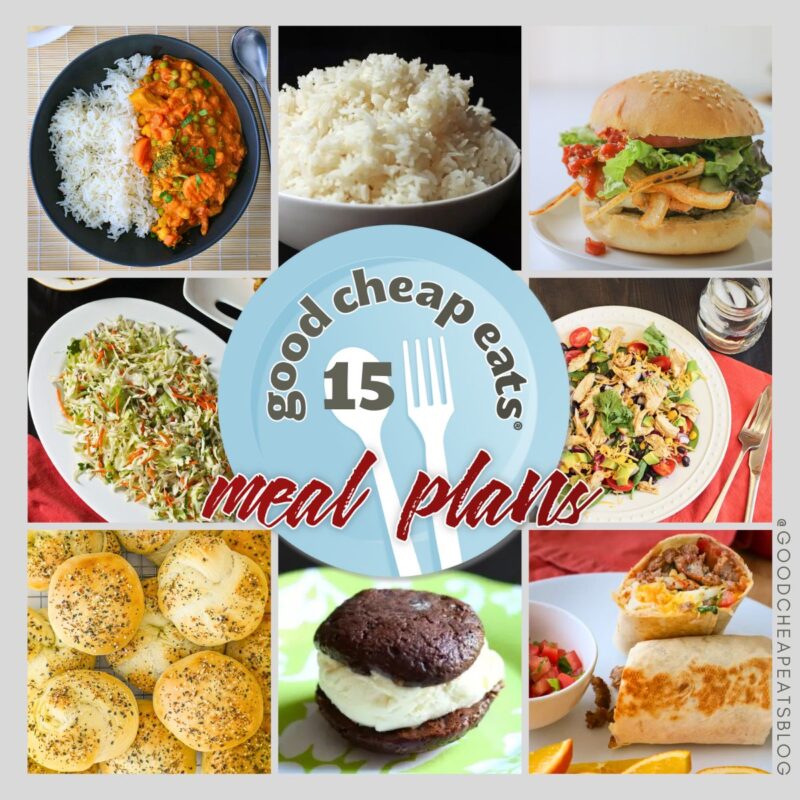 collage of recipes included in meal plan 15.