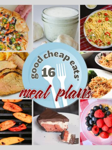 collage of recipes included in meal plan 16.