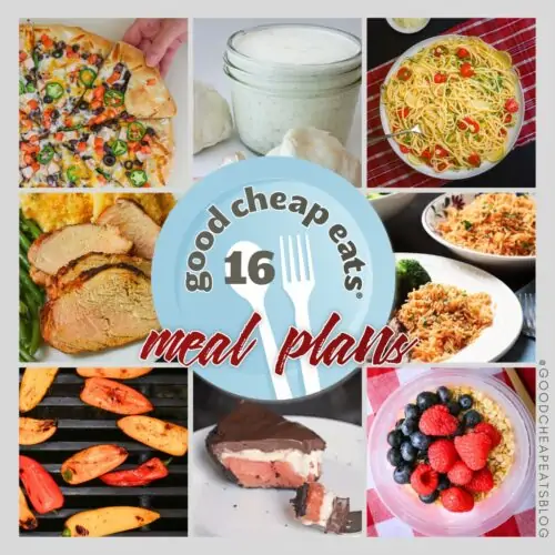 collage of recipes included in meal plan 16.